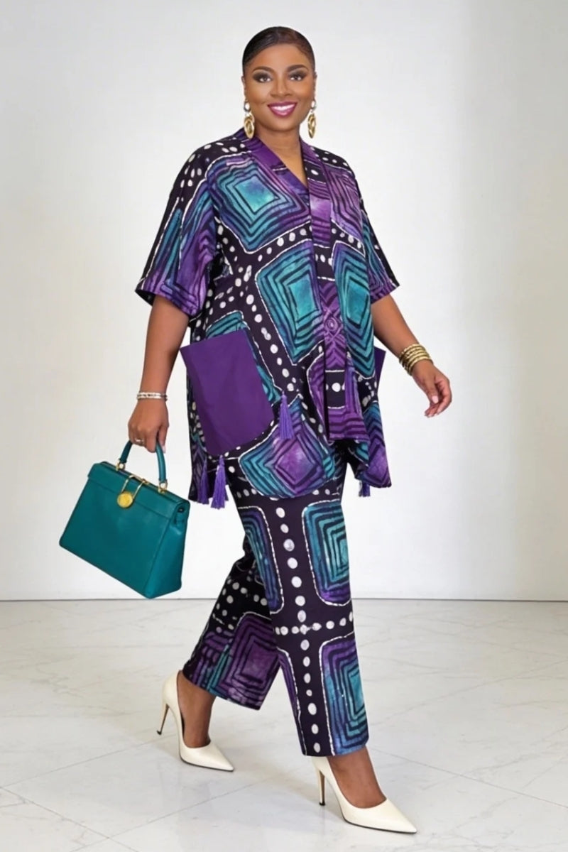 Teleola Tunic Set |Purpl/teal