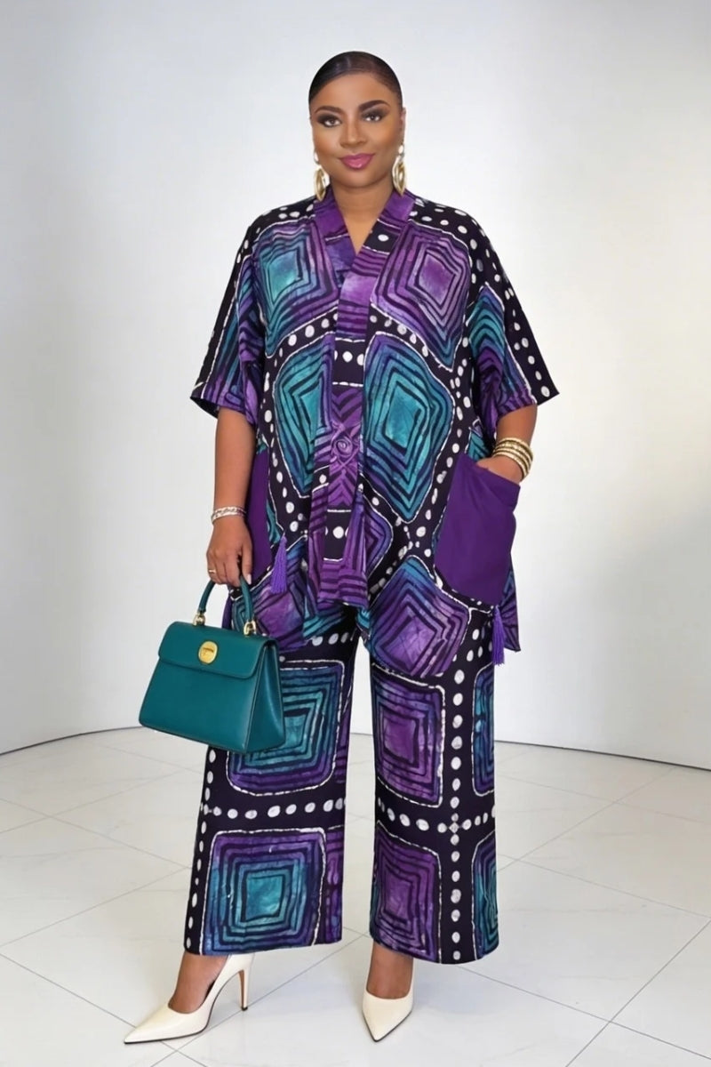 Teleola Tunic Set |Purpl/teal