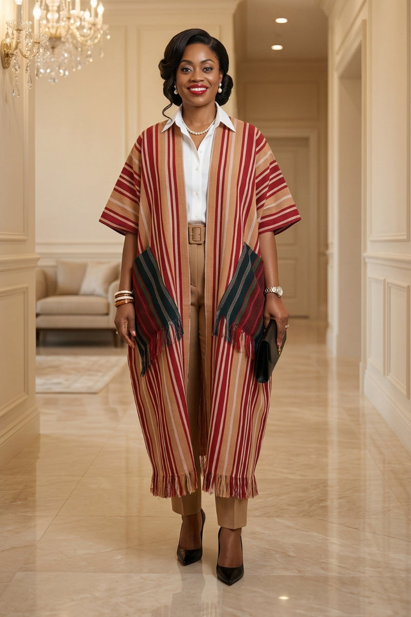 Regal Fringe Kaftan | Orange