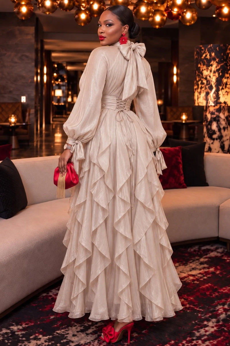 Seraphine Cascade Dress | Beige