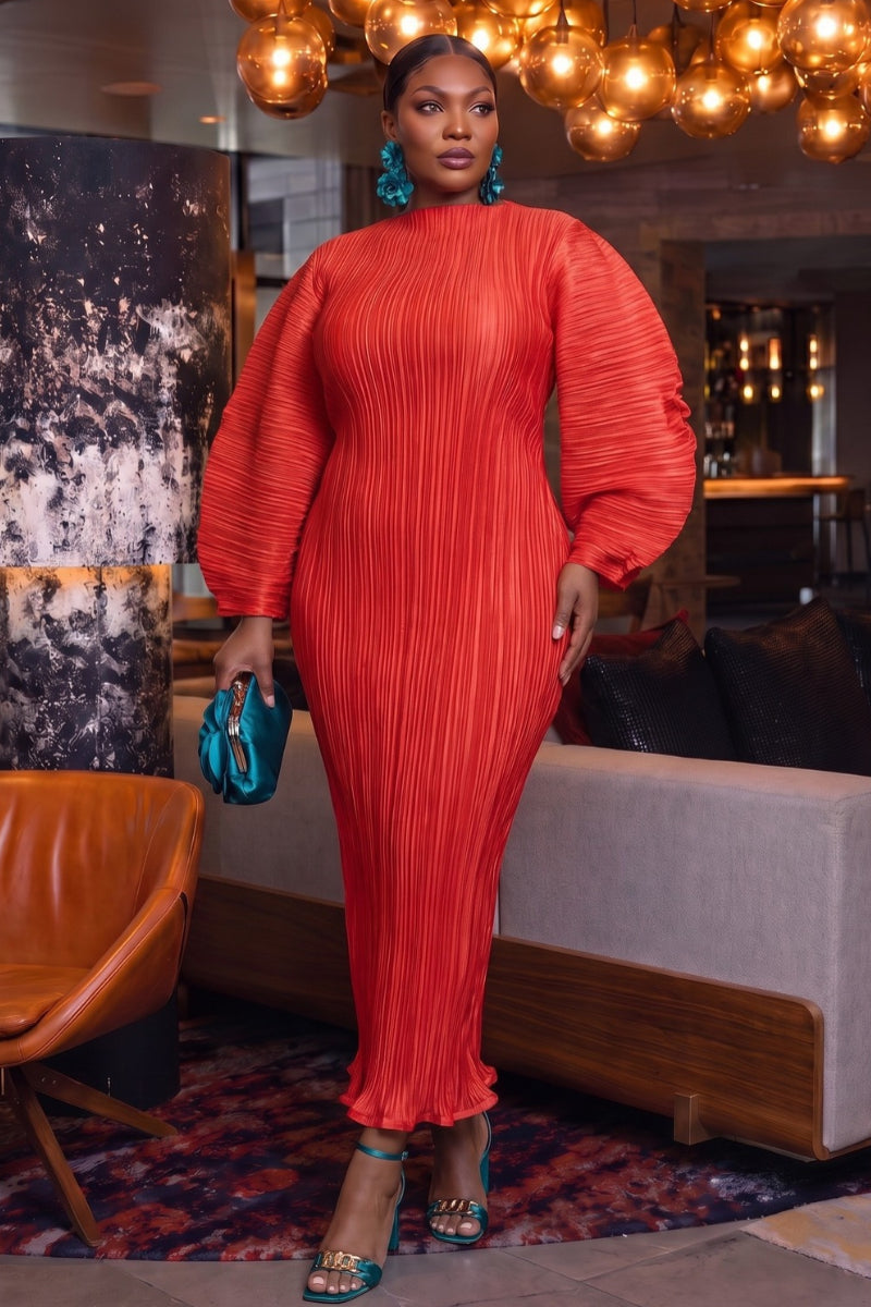 Veloura Sculpt Pleat Dress
