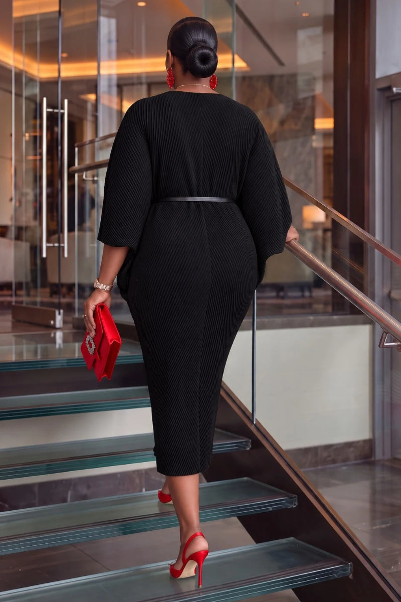 Marcelle Sculpt Dress | Black