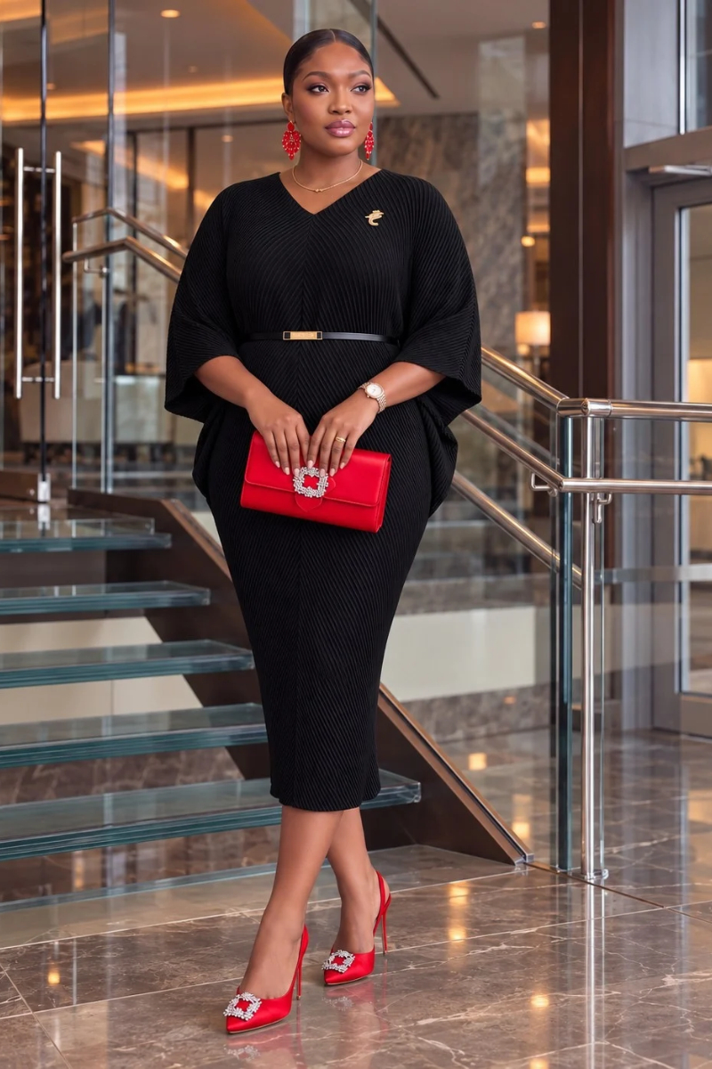 Marcelle Sculpt Dress | Black