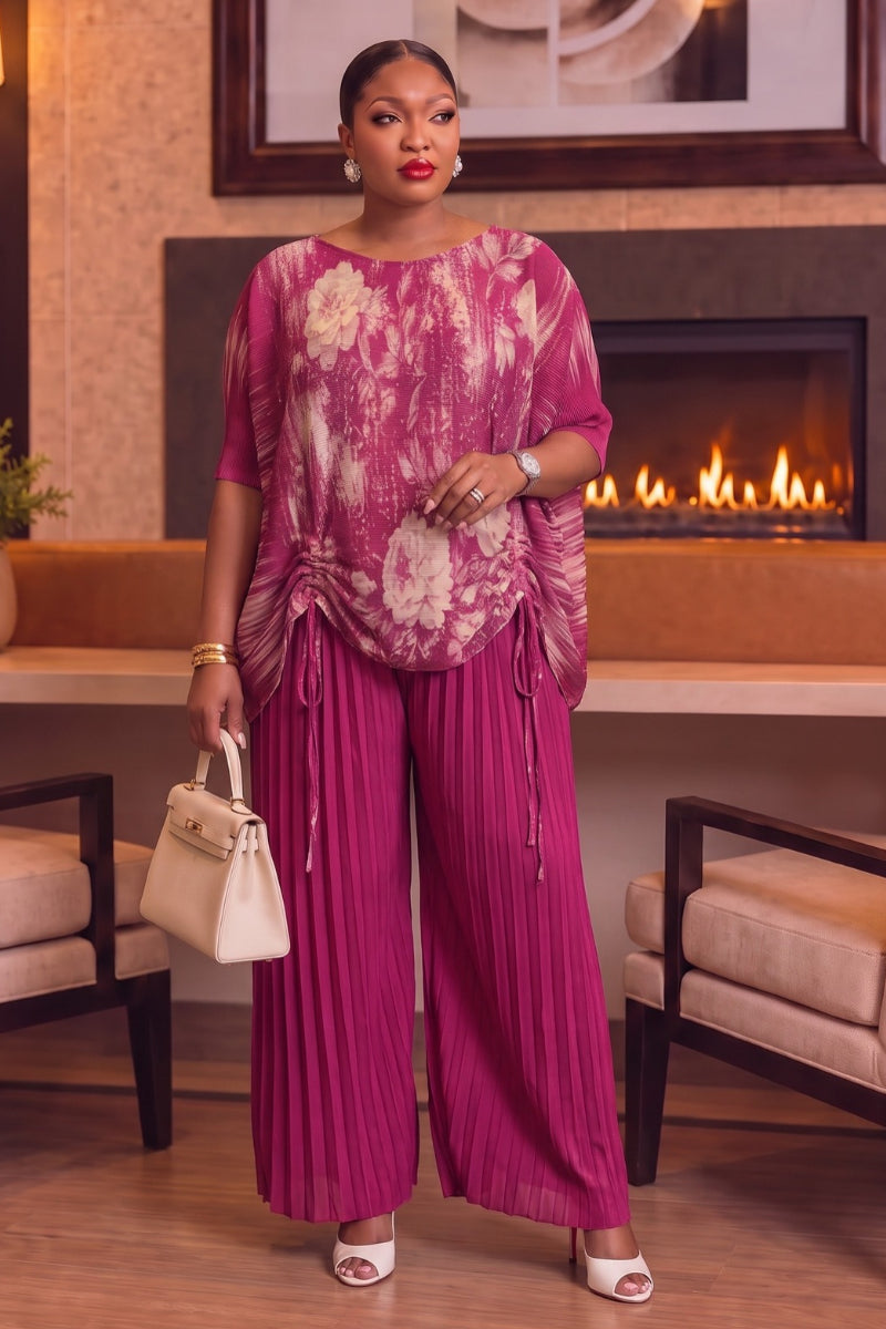 Marielle Draped Pleat Pant Set