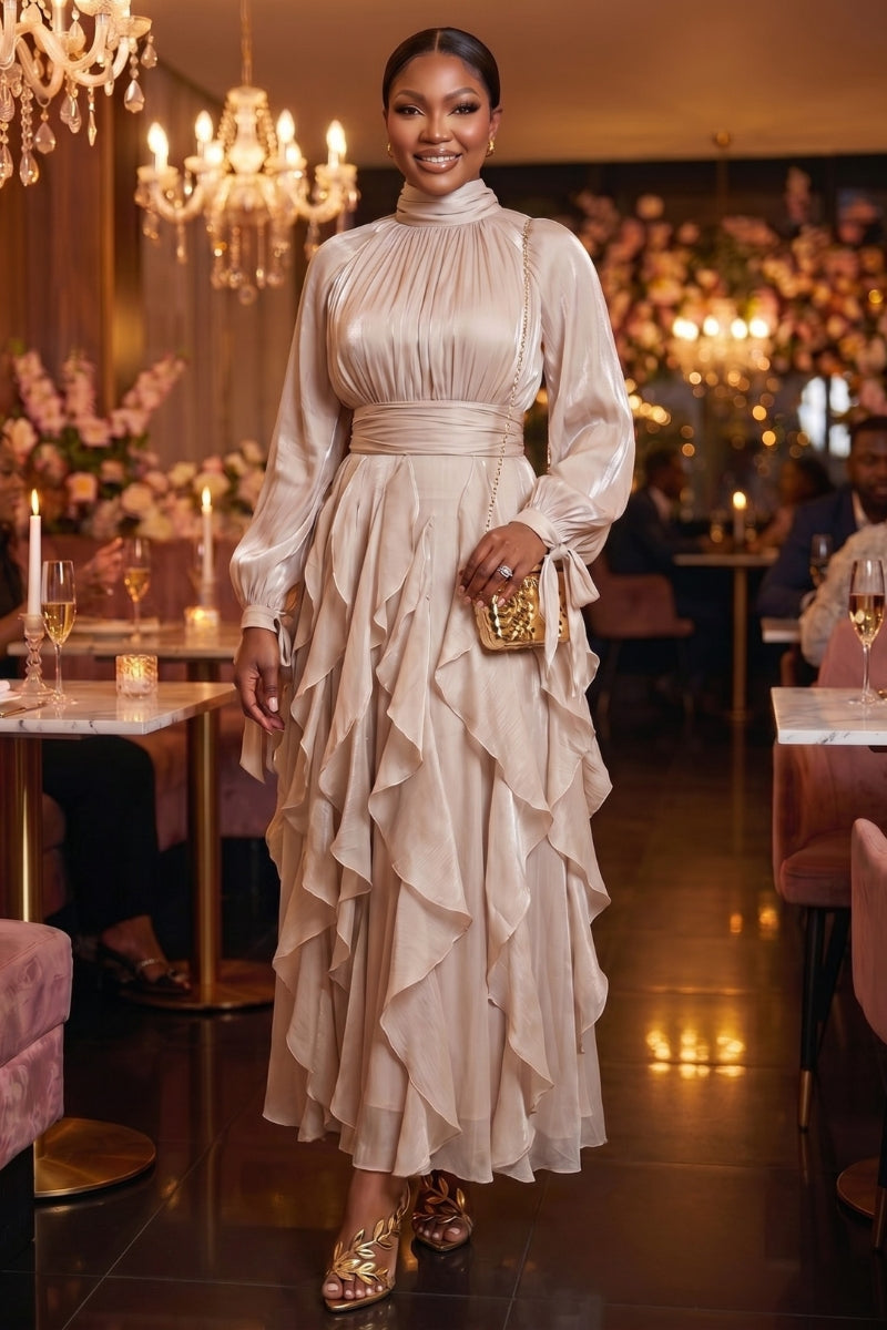 Seraphine Cascade Dress | Wine