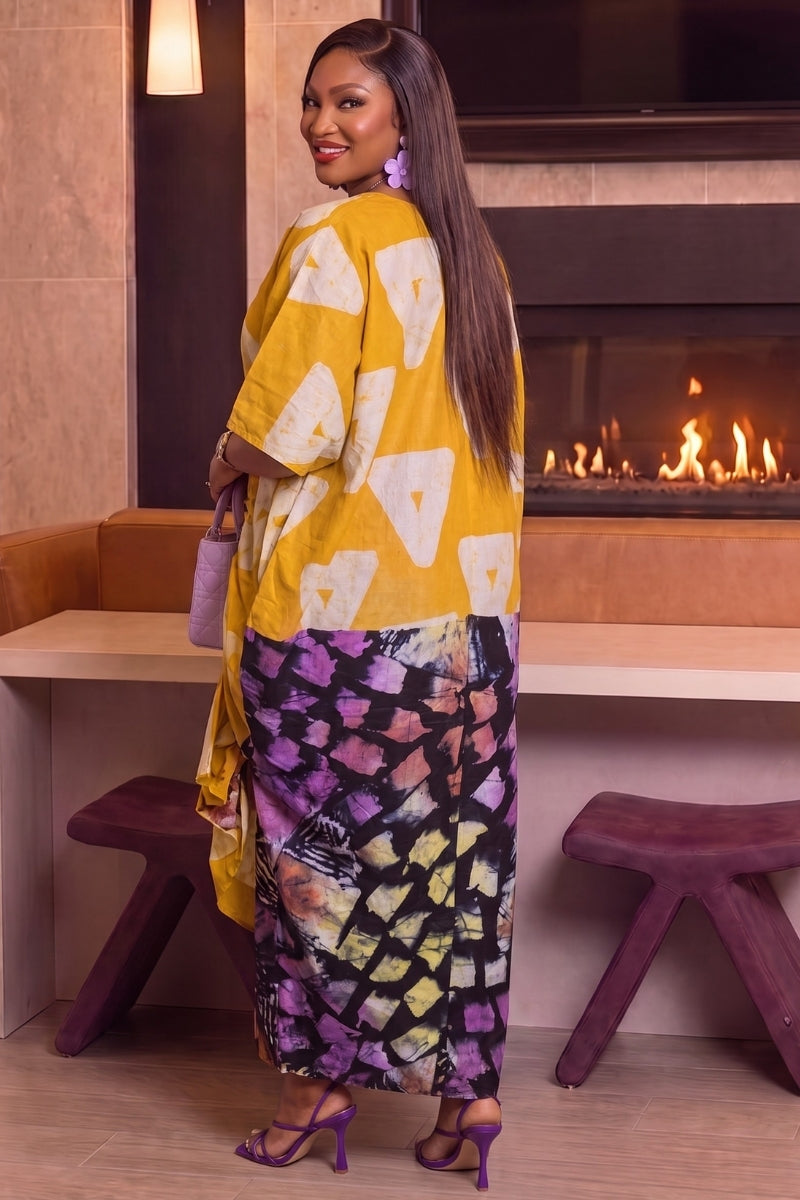Asake Drape Kaftan | Yellow