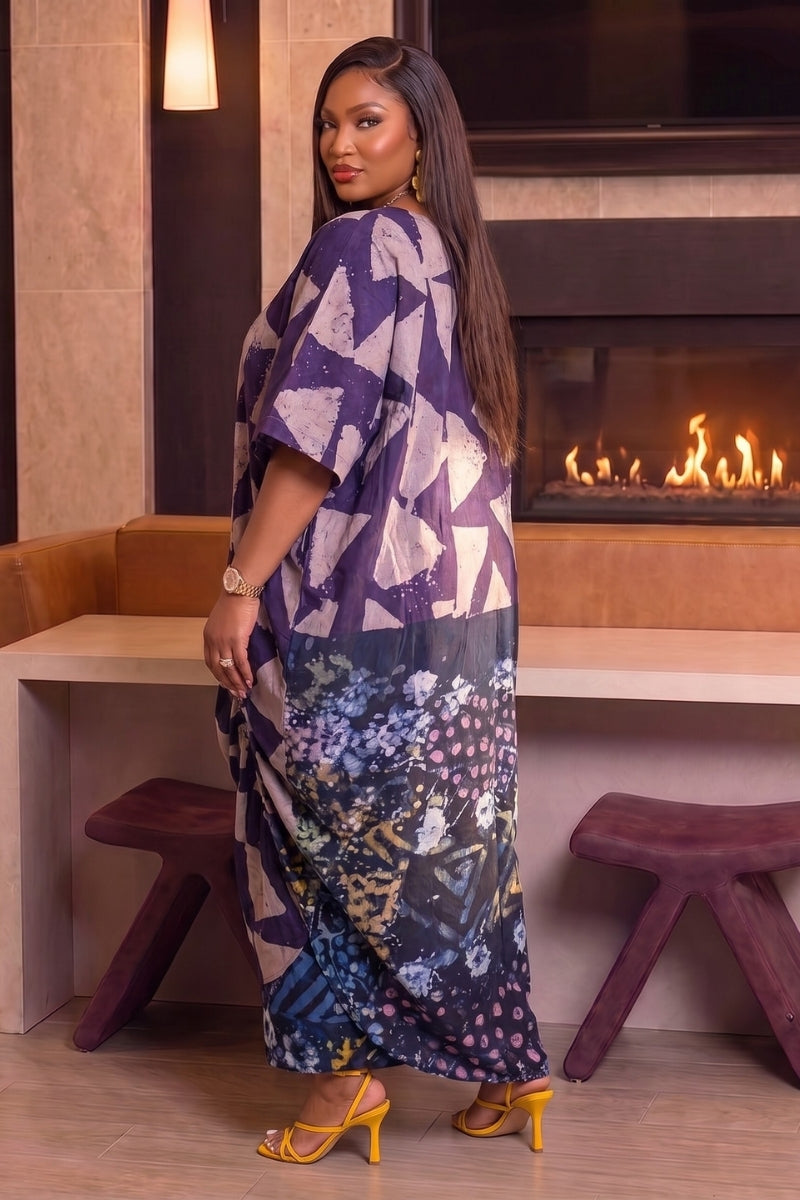 Asake Drape Kaftan | Purple