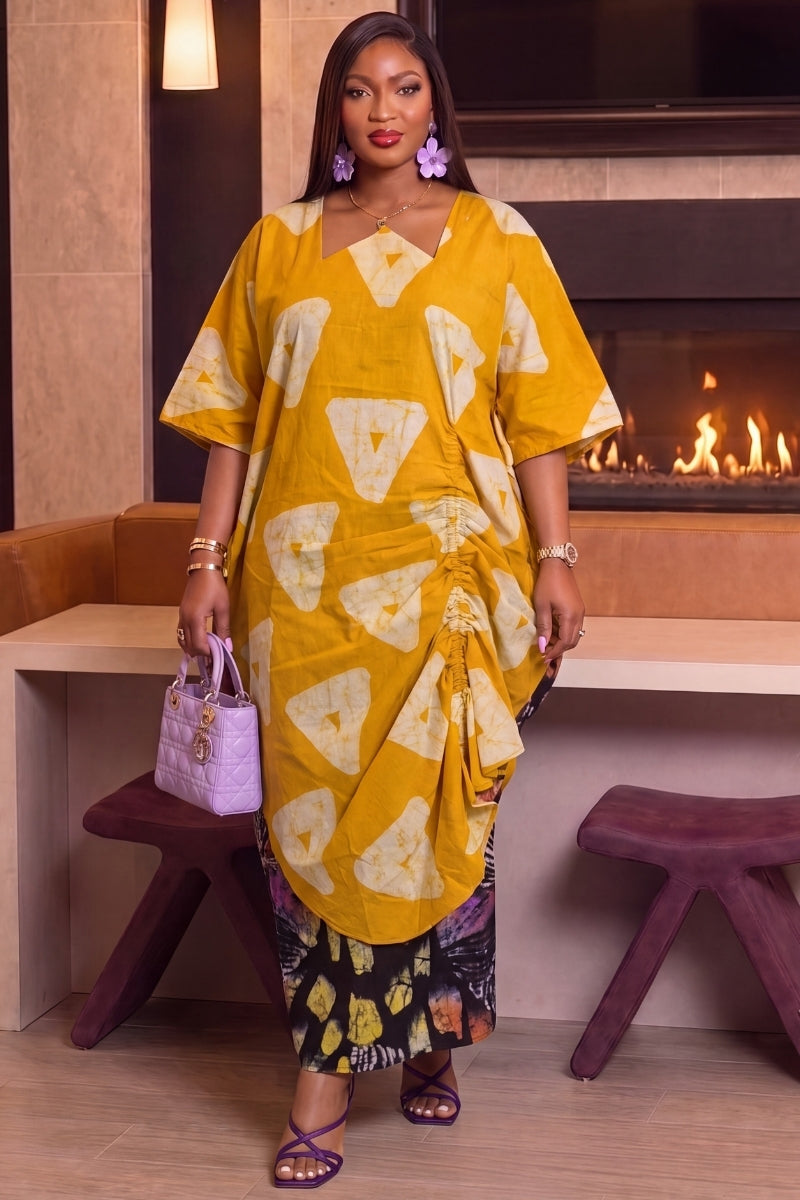 Asake Drape Kaftan | Yellow