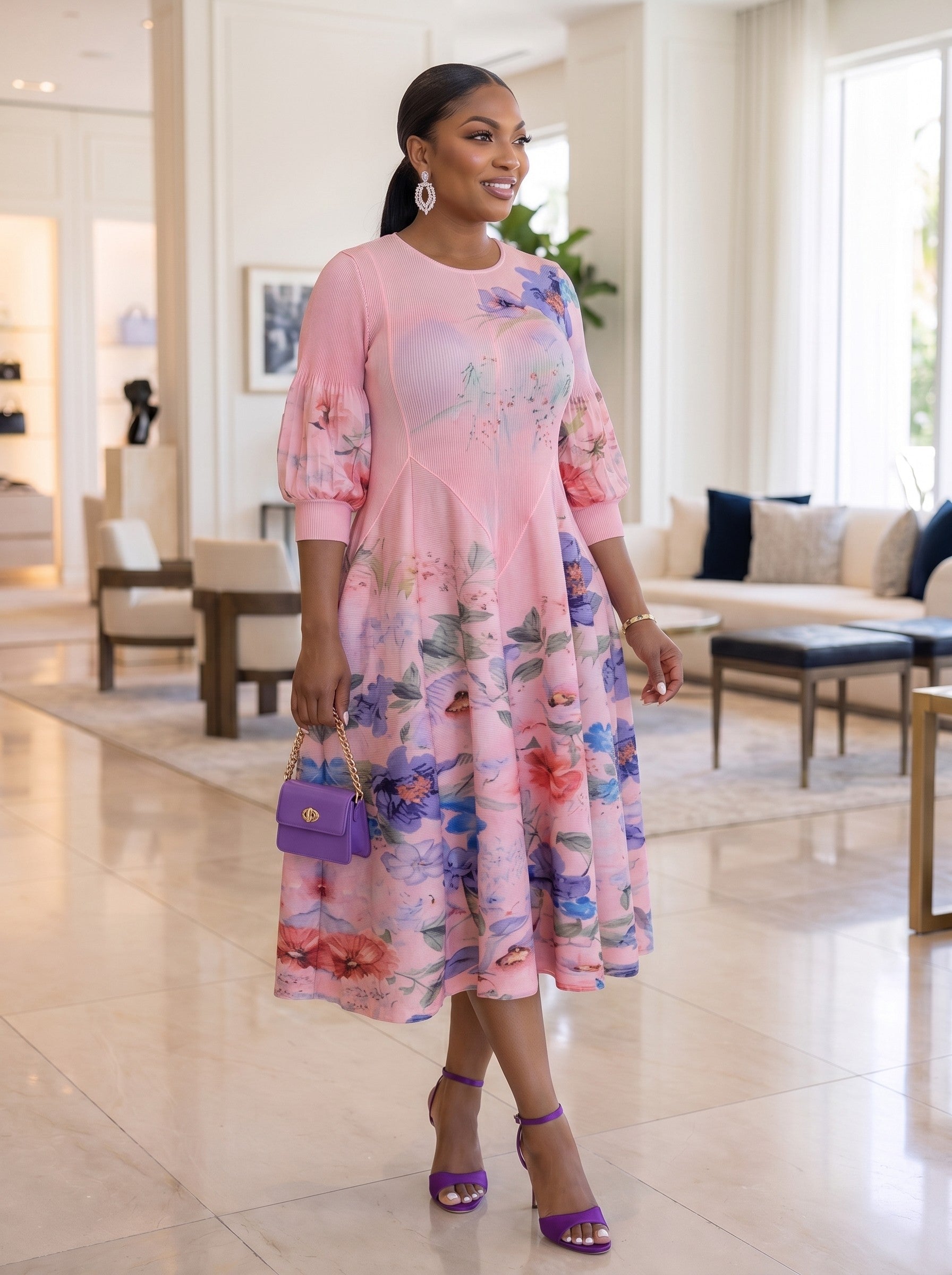 Roselle Bloom Dress | Pink