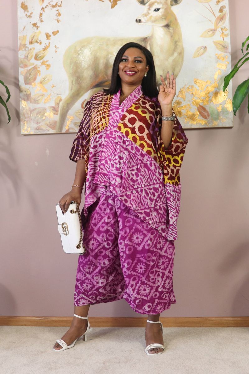 Dashiki 2pc three-quarter pant set