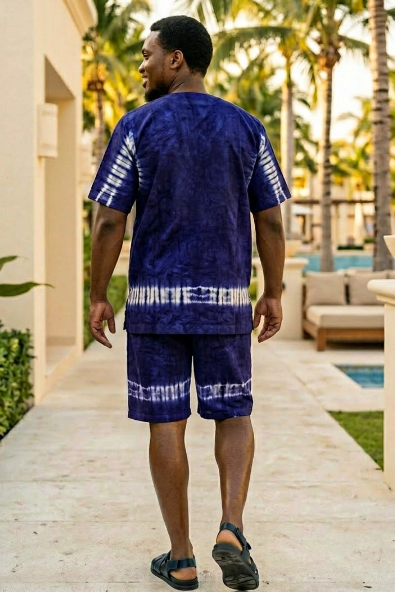Akin Raving 2-Piece Adire Short Set