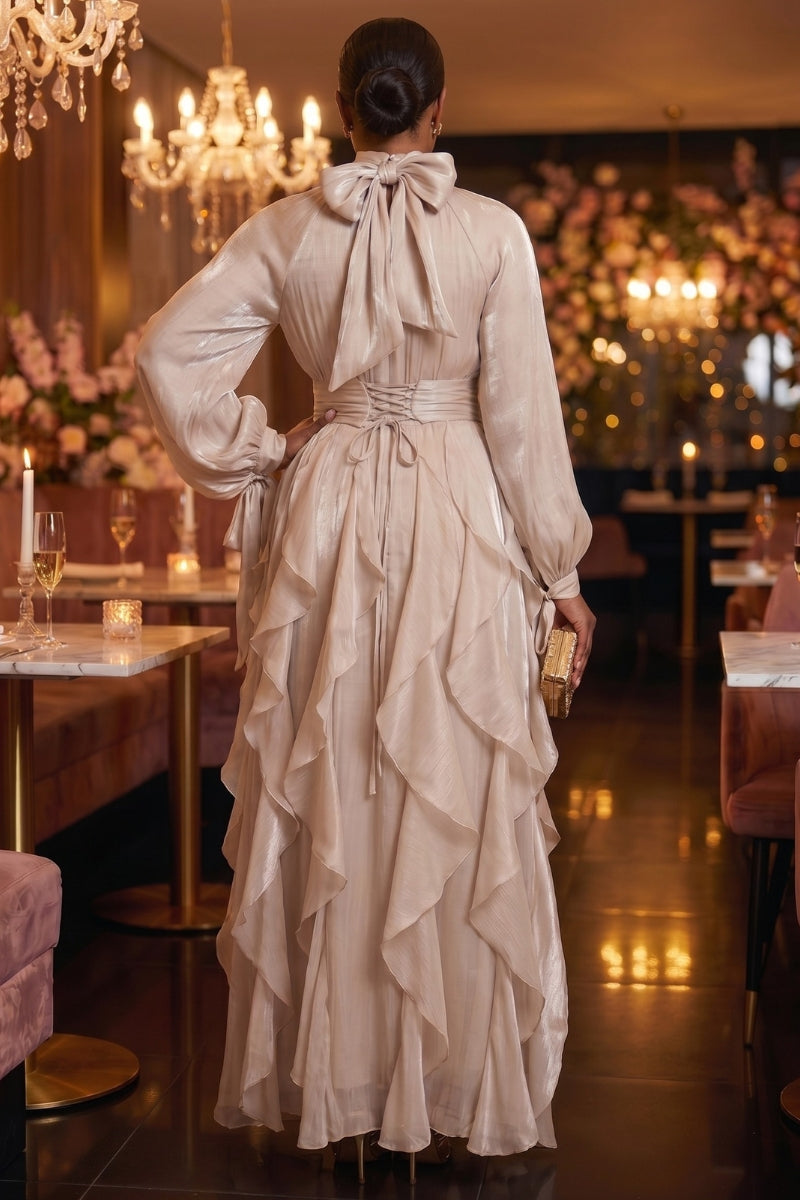Seraphine Cascade Dress | Beige