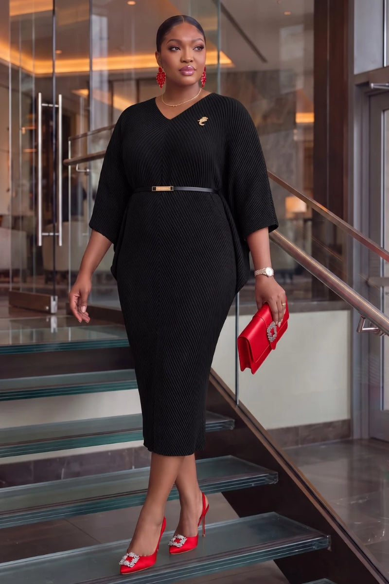 Marcelle Sculpt Dress | Black