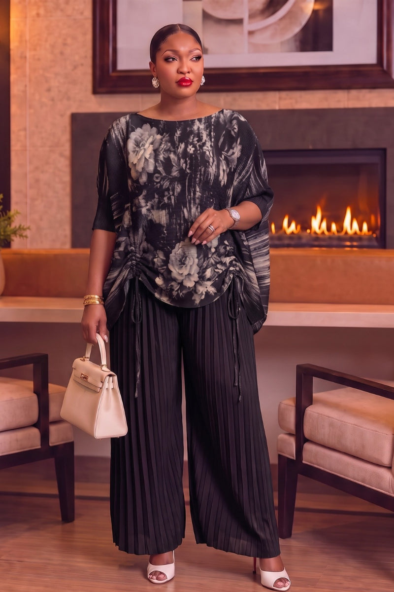 Marielle Draped Pleat Pant Set