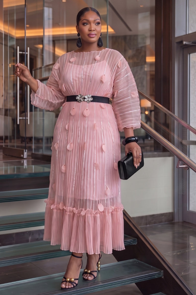 Elara Petal  Dress |Pink