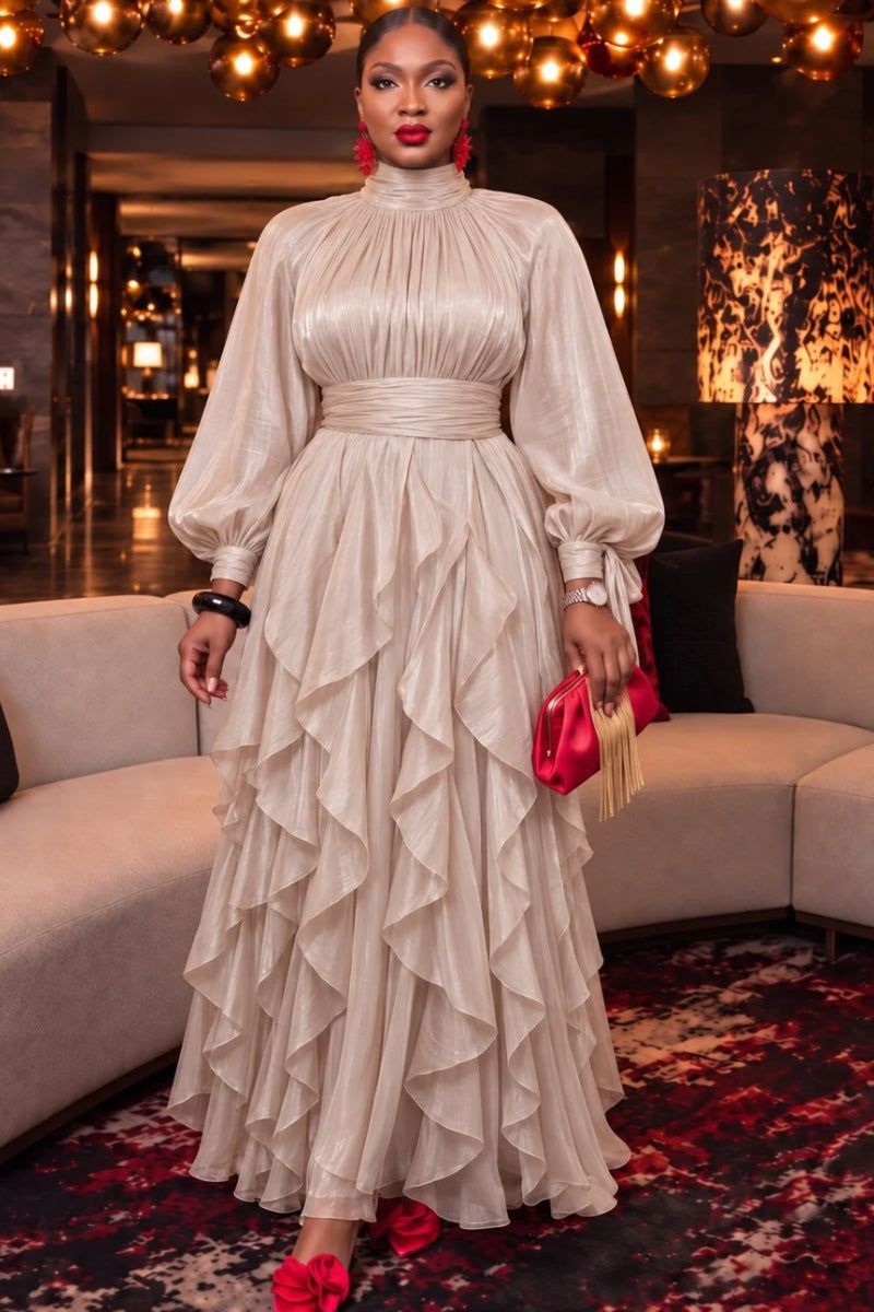 Seraphine Cascade Dress | Wine