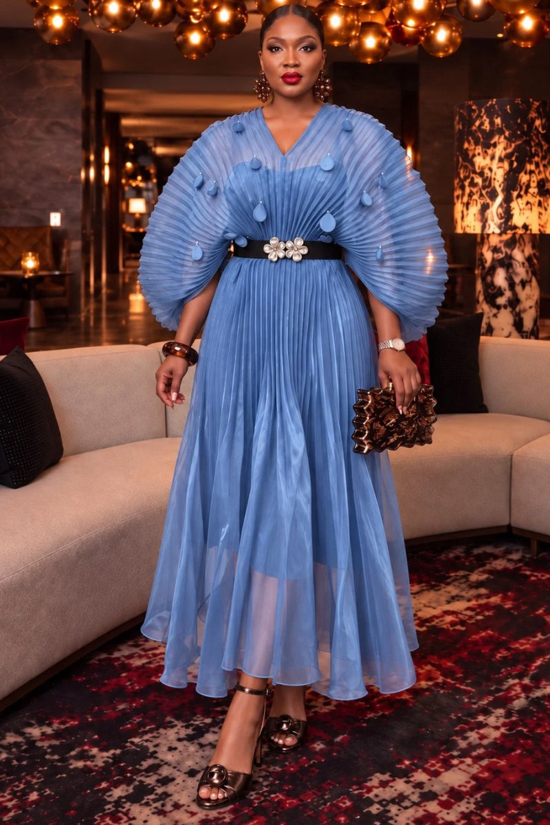 Aureline Veil Pleat Dress