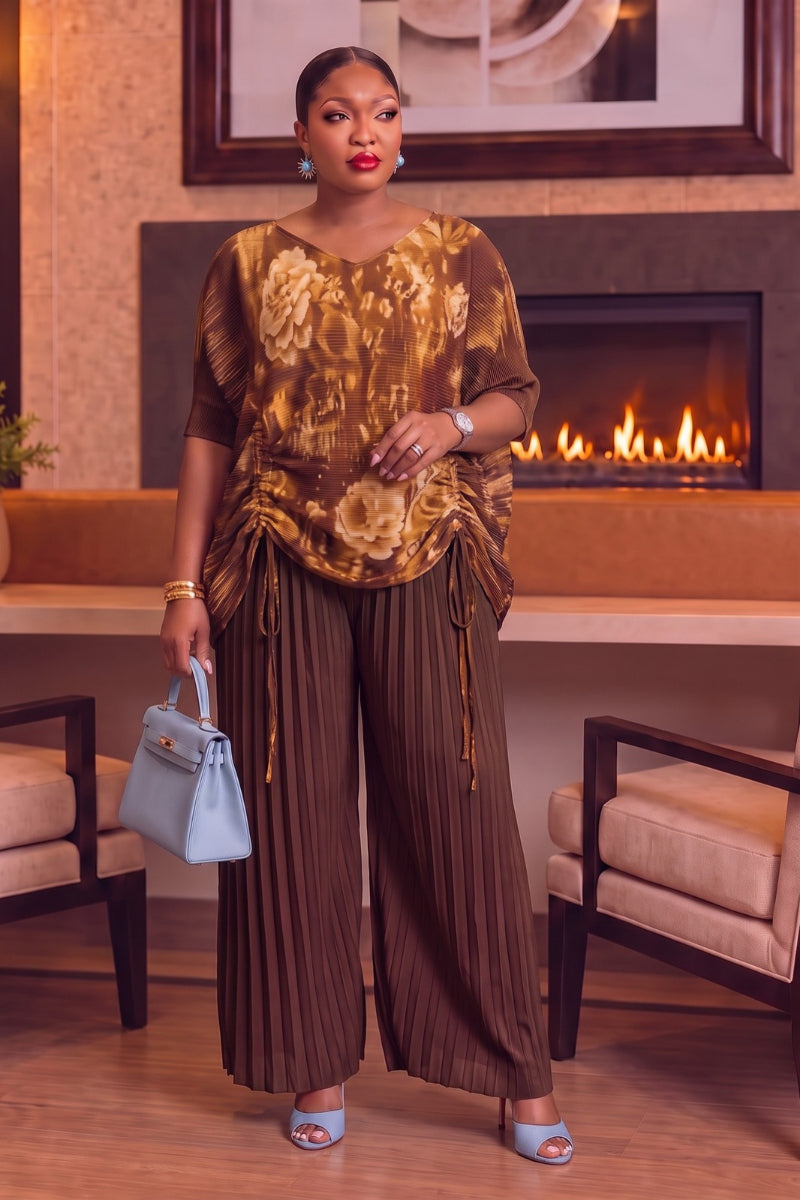 Marielle Draped Pleat Pant Set