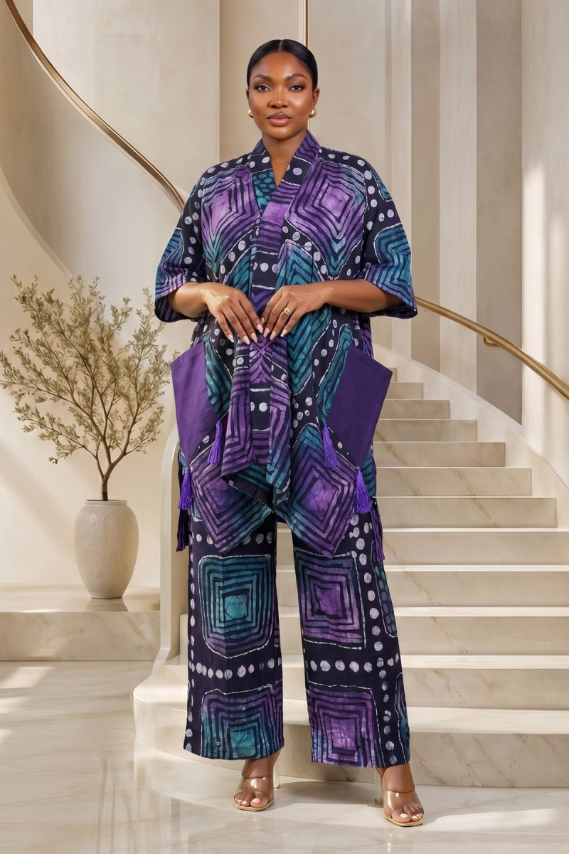 Teleola Tunic Set |Purple/teal