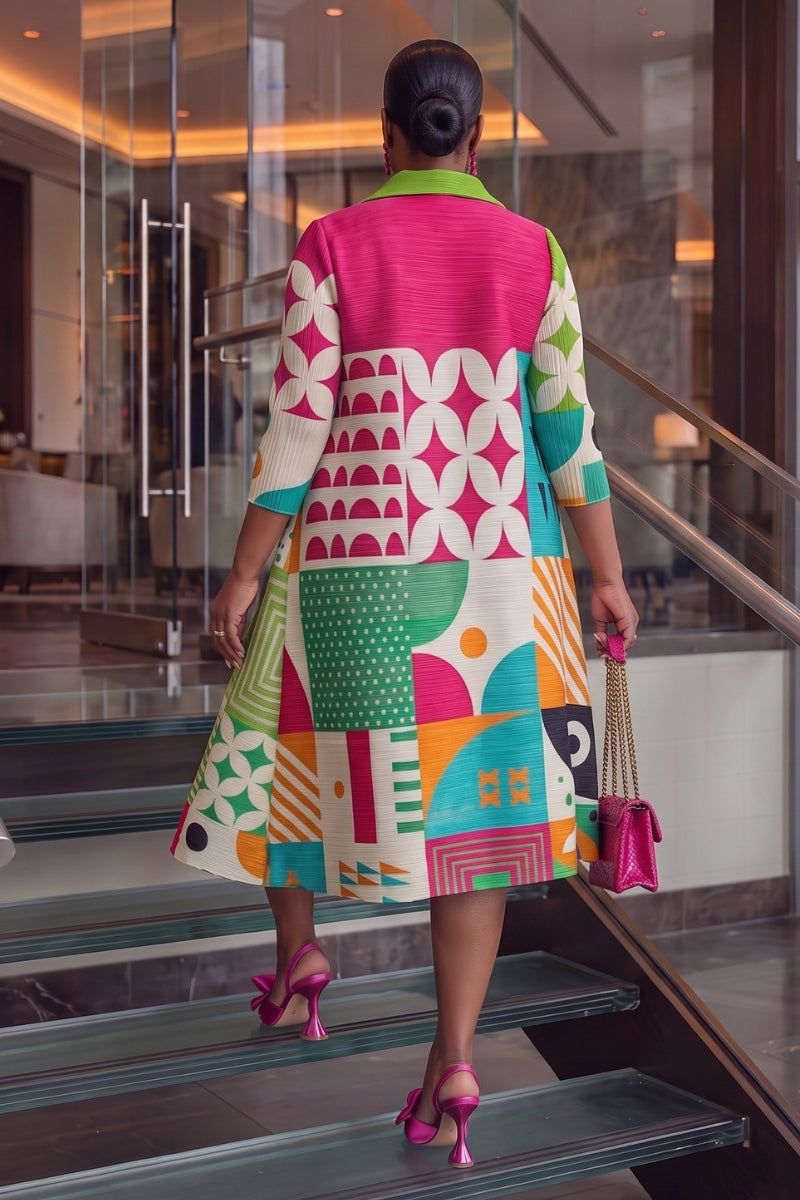 Aveline Mosaic Bounce Dress  | Lime green