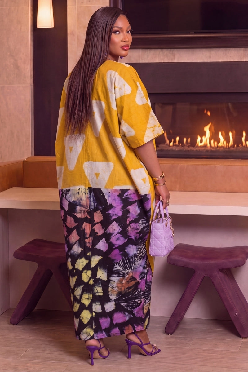 Asake Drape Kaftan | Yellow