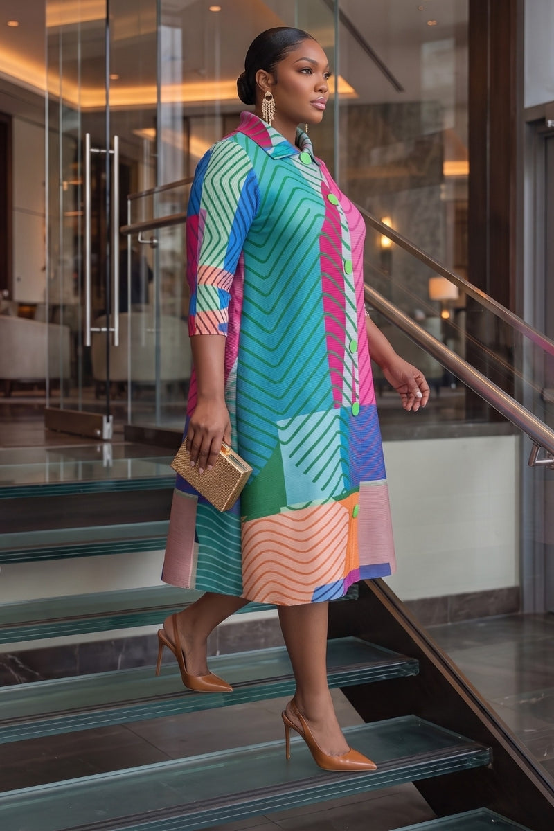 Aveline Mosaic Bounce Dress | Mint green