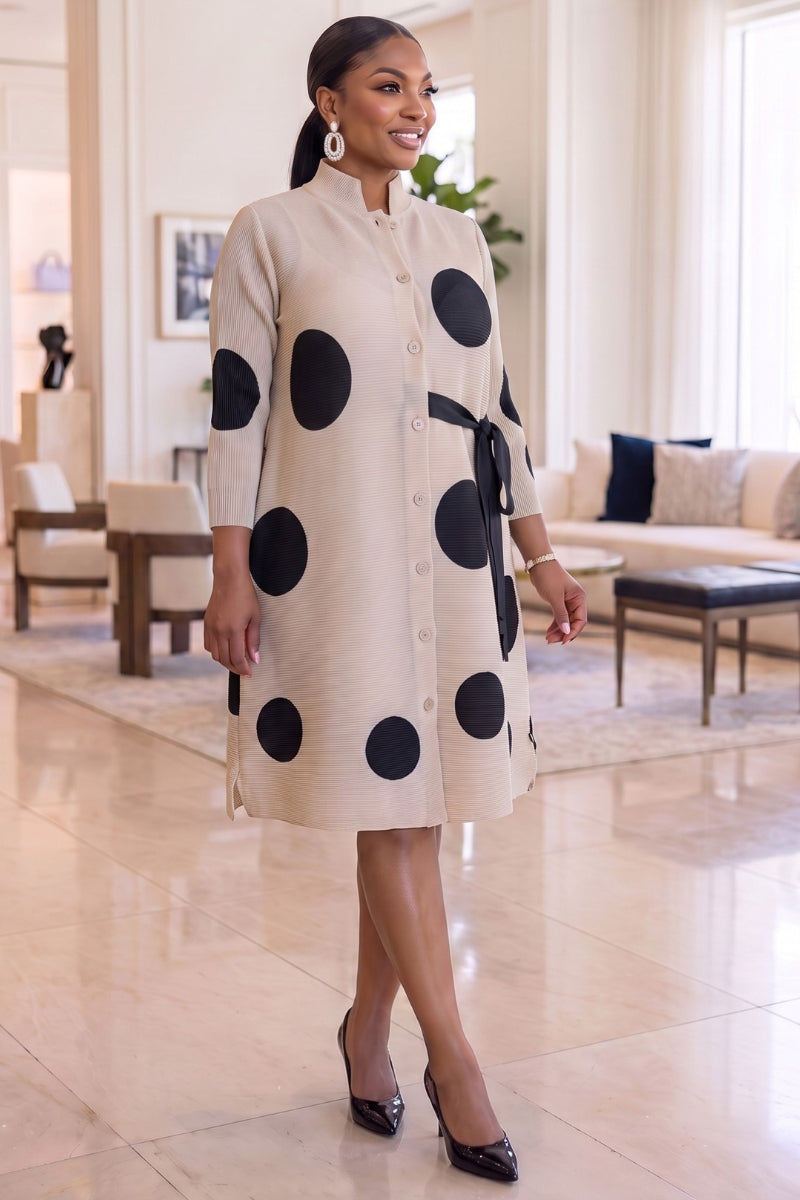 Circelle Polka Bounce Dress |Ivory