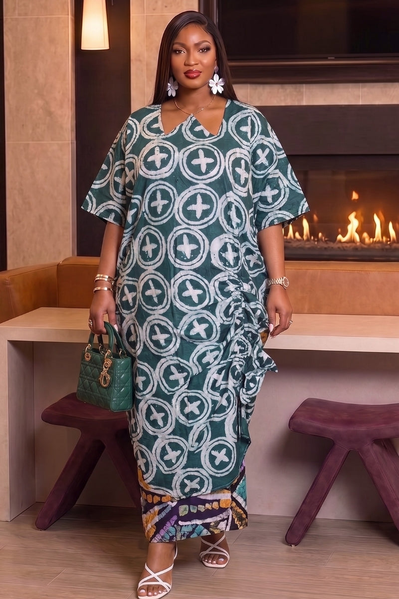 Asake Drape Kaftan | Green