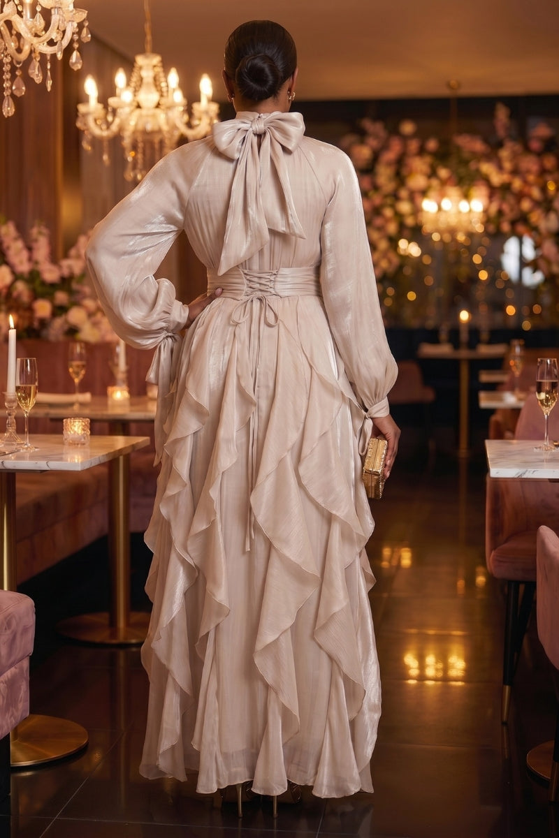 Seraphine Cascade Dress | Beige