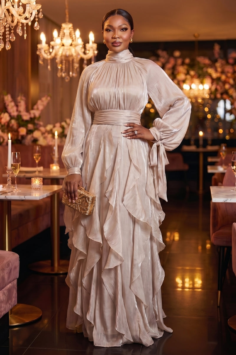 Seraphine Cascade Dress | Wine